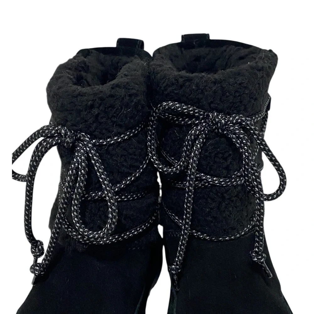UGG Koolaburra Black Suede Fleece Lined Snow Boots - Toddler Size 12
